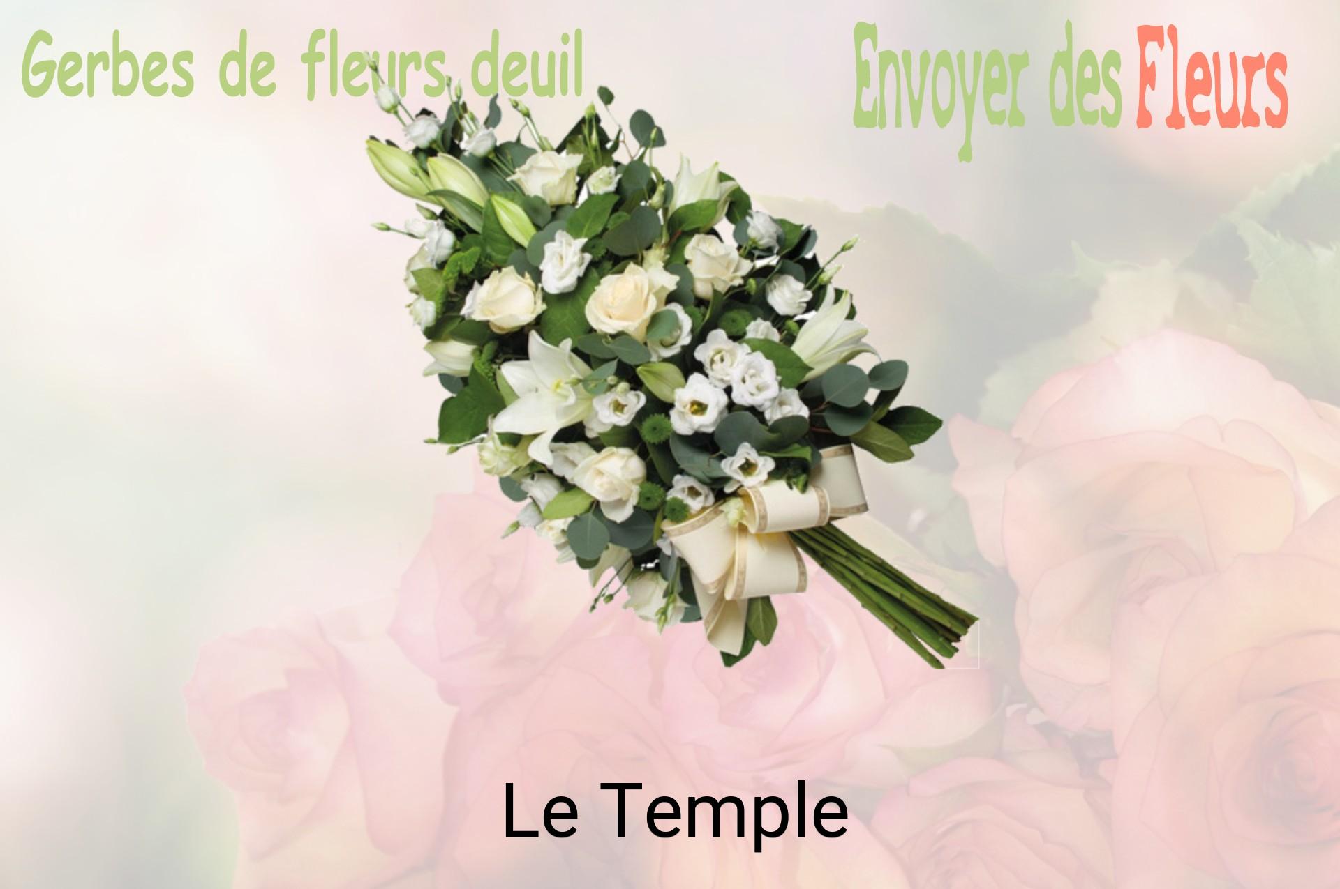 Gerbe de fleurs de deuil livrée à Le Temple